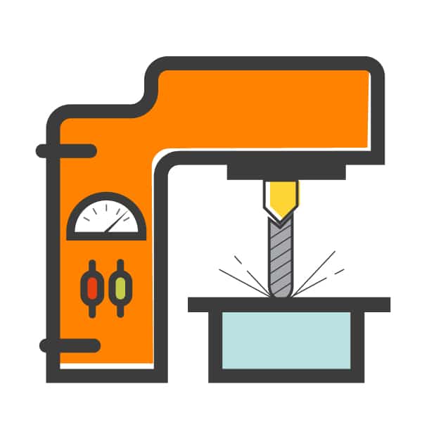 Icon representing an additive manufacturing drill