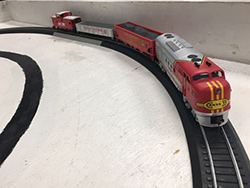 Prototyped train sitting on a track