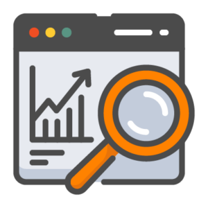 Icon of hand microscrope searching chart