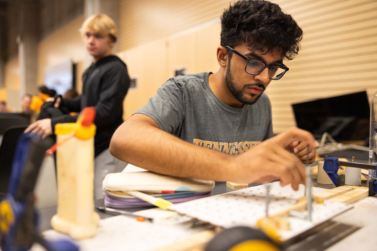 Student working on project in EF classroom