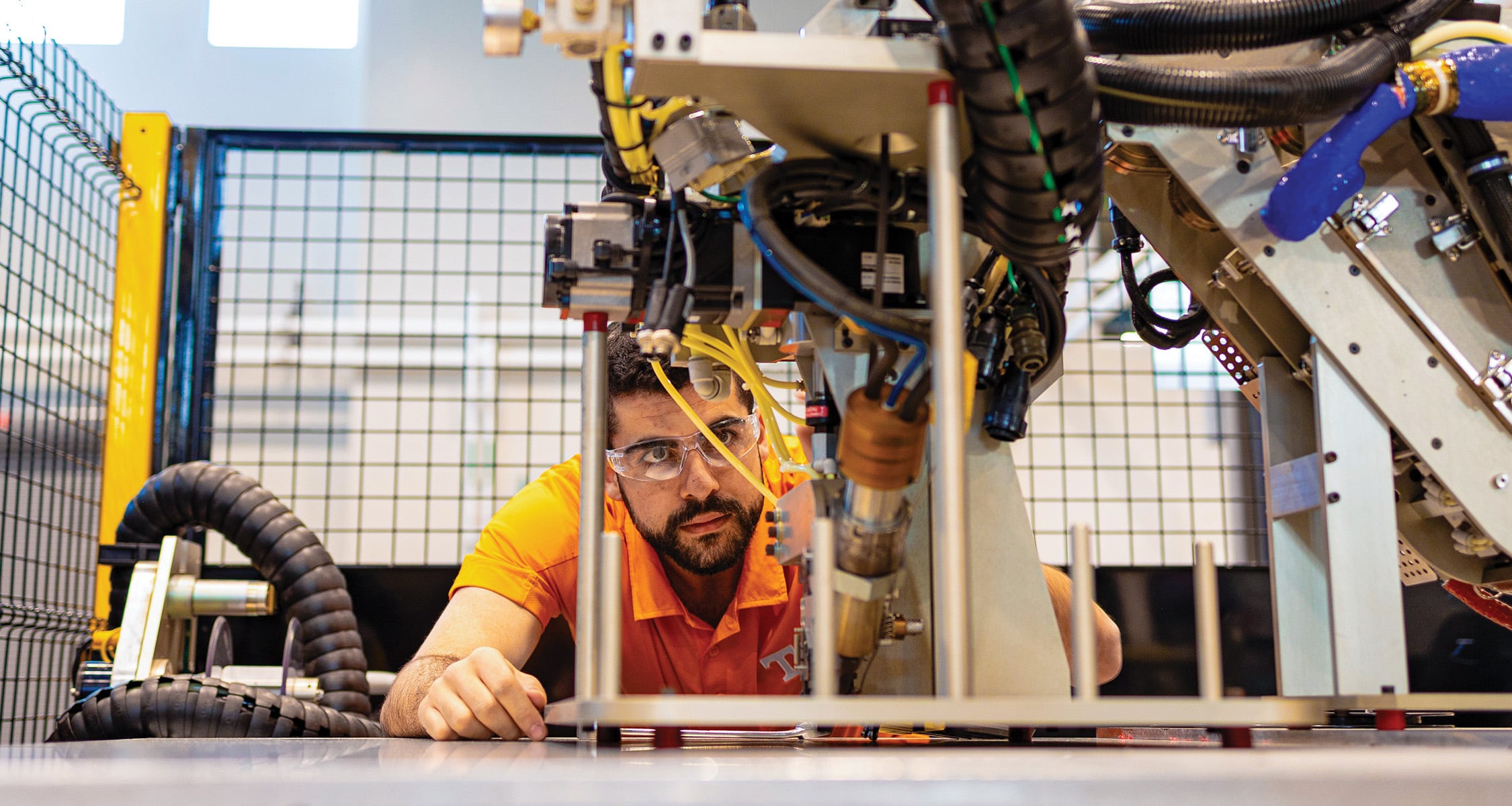 Student works with equipment at Innovation South