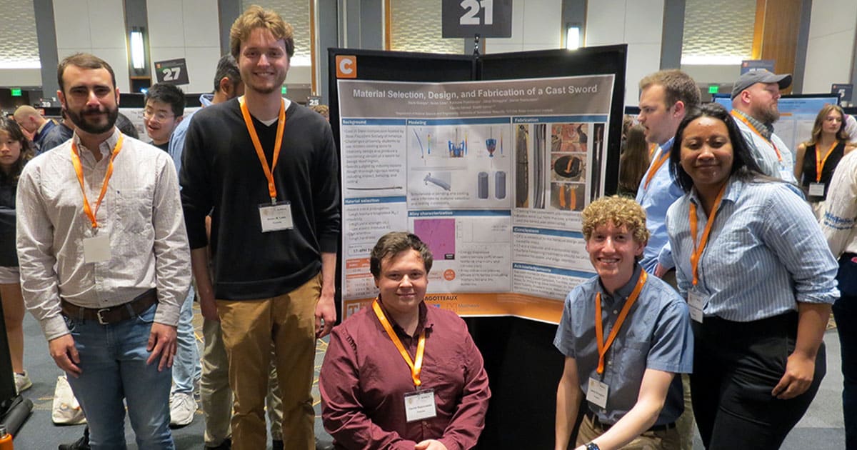 (left to right) Davis Granger, Nolan Lees, Daniel Rasmussen, Jakob Scroggins & Fabriana Prawiranata at the EURECA event