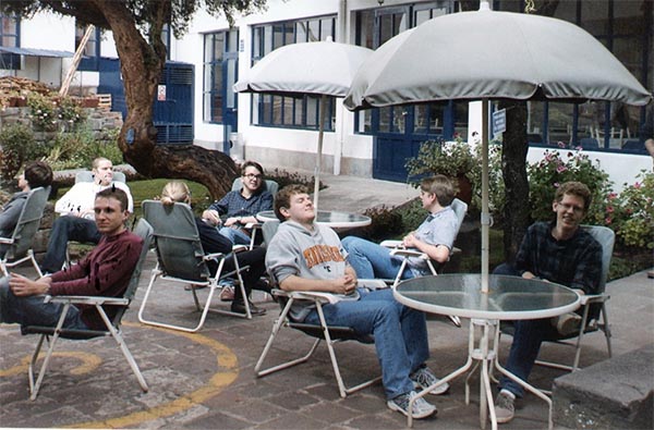 COE Students in Hotel Courtyard