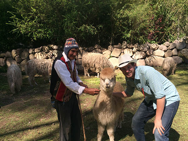 Andrew Vick with an Alpaca