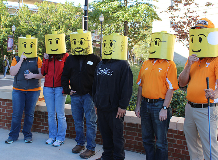 Faculty and staff from Engineering Fundamentals created their own personalized Lego heads.