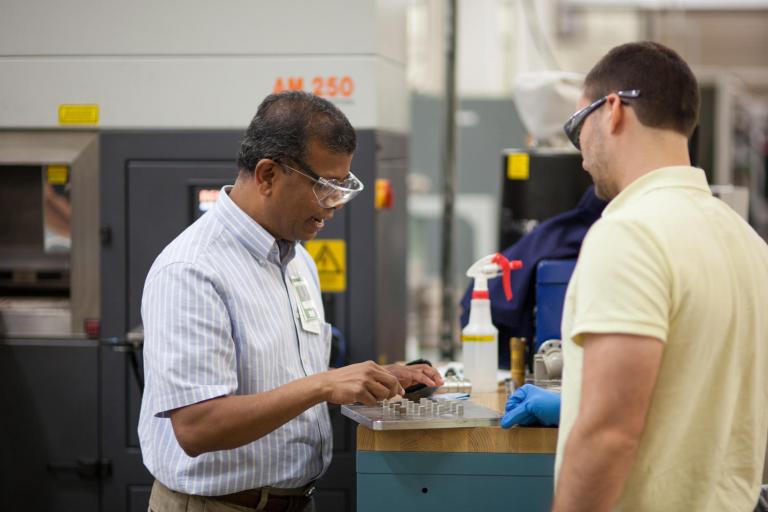 UT-ORNL Governor's Chair of Advanced Manufacturing Suresh Babu (left).