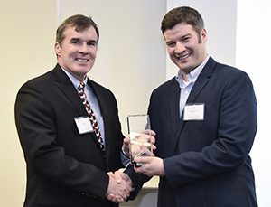 Wes Hines receives the Thomas French Achievement Award presented by the Department of Mechanical and Aerospace Engineering (MAE) at The Ohio State University.