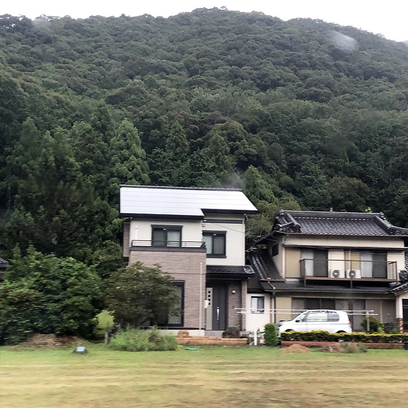 Solar panels on a house in Japan.