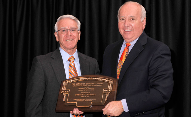 Howard Chambers receives Dougherty Award from Wayne T. Davis