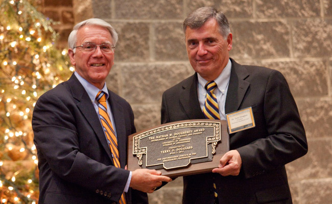 Terry Douglass receives Dougherty Award from Wayne T. Davis
