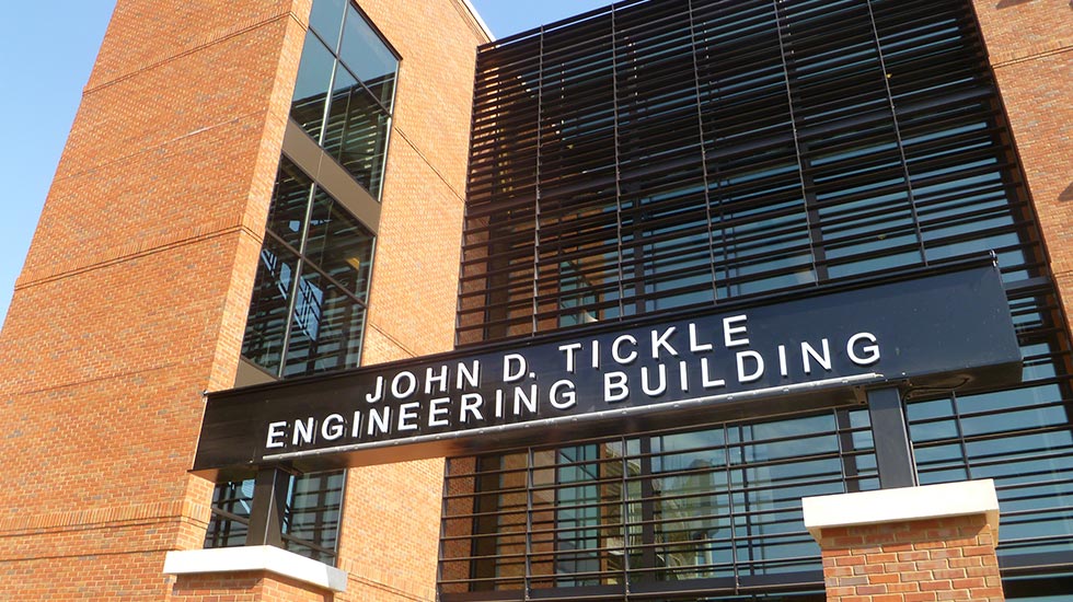 Exterior of the Tickle Engineering Building