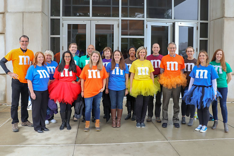 College Administration Came Dressed as M&M's