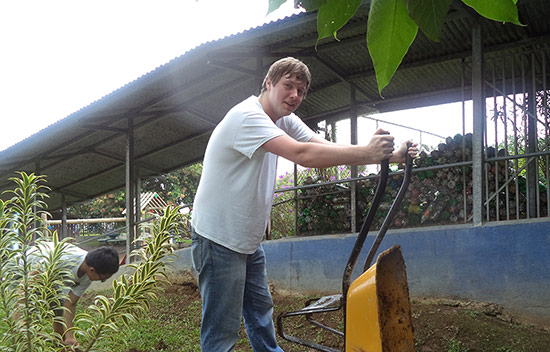 Christopher Daffron working in Costa Rica