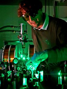 MSE doctoral candidate Bogdan Dryzhakov works in the lab.