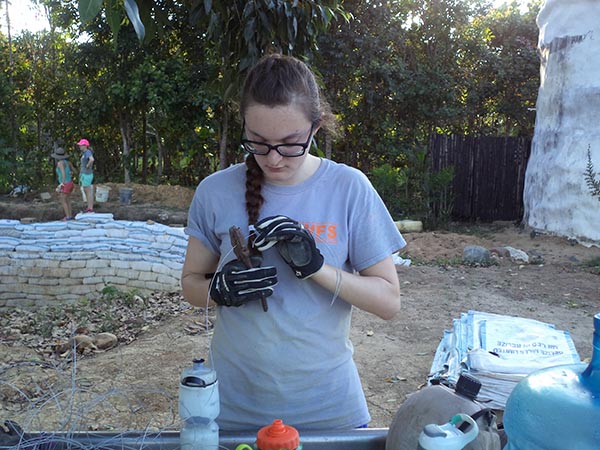 Jessica Martinez Working in Belize