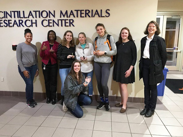 Students toured the Scintillation Materials Research Center.
