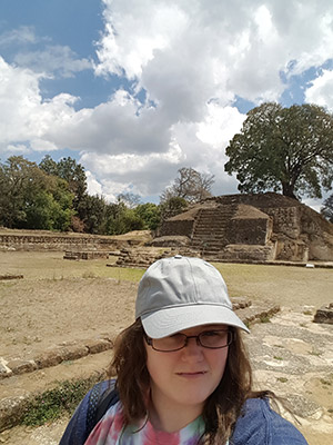 Megan Laman at Iximche Archaeological site