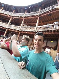 Stewart Whaley at the Globe Theatre