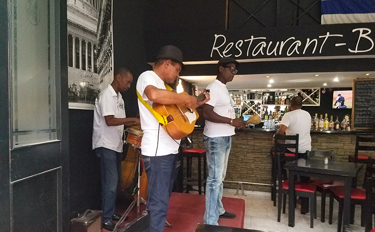 Band Performs in Cuban Restaurant
