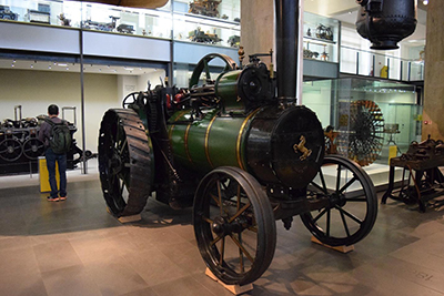 An early-model Invicta steam powered tractor.