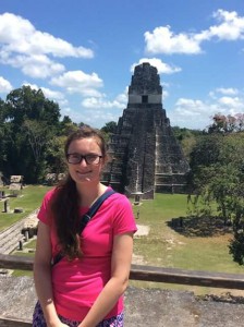 Jessica Martinez in front of Tikal Temple