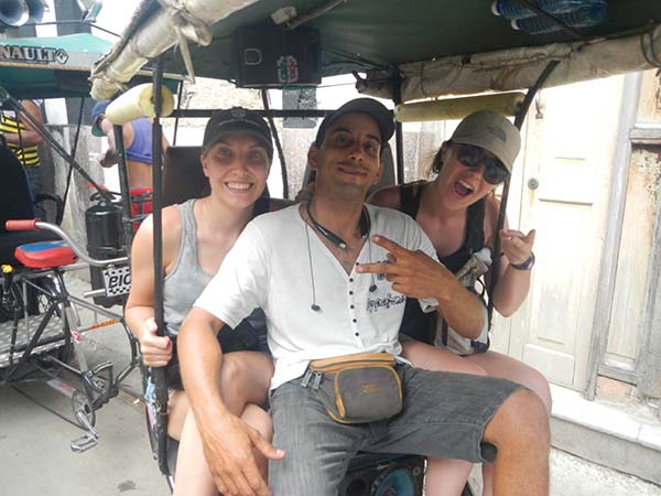 Meghan Treece and Aubrey Casey Enjoy a Bici-Taxi