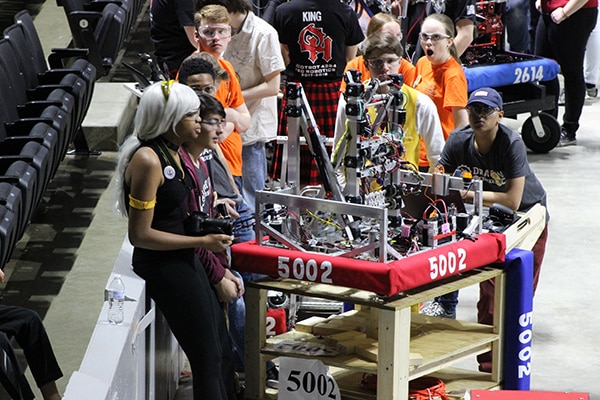 Teams lined up to await their turn in the Power Up arena.