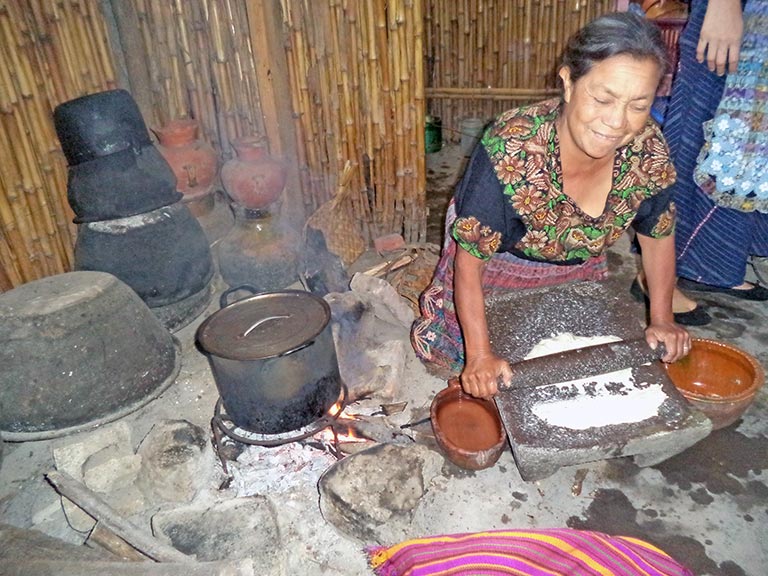 Guatemalan Woman Preparing Tortillas