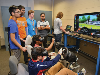 Pre-College Students Use Driving Simulator
