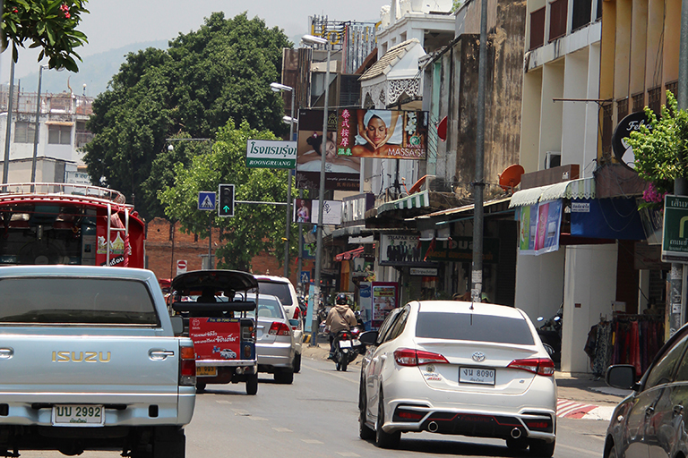 Typical street in Thailand.