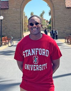 Tasimba Jonga, 2022 Torchbearer, visiting Stanford University.