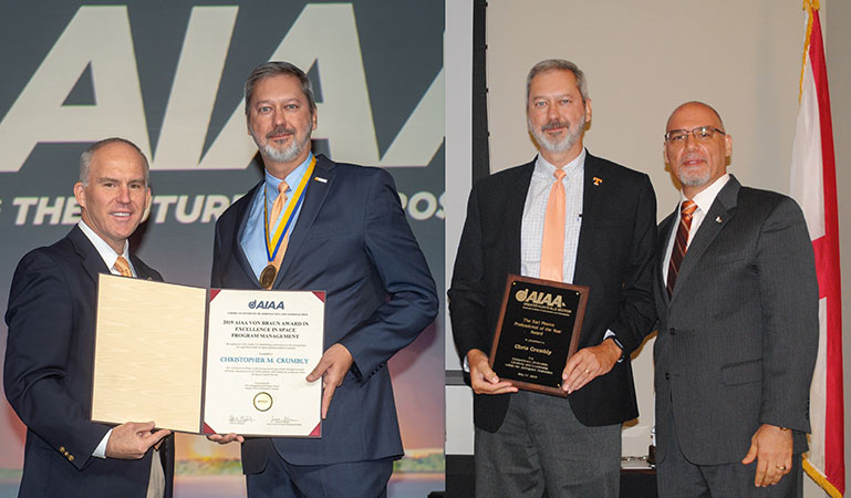 Chris Crumbly Receiving Awards from AIAA