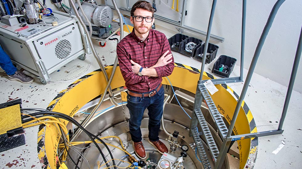Doctoral Student Eric O'Quinn at the Spallation Neutron Source