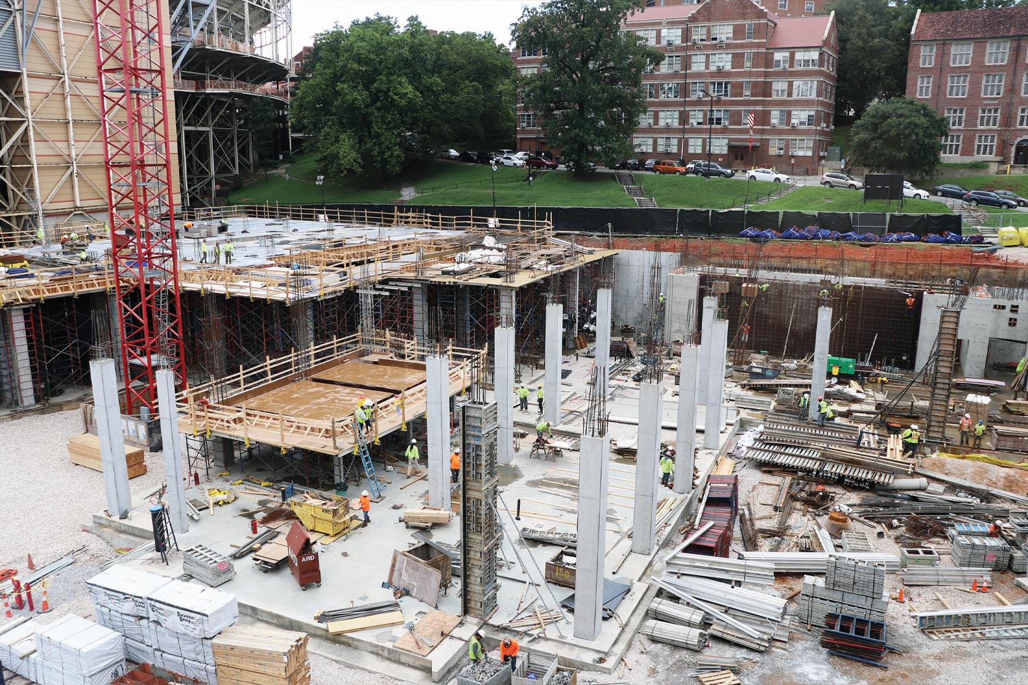 By June 2019, multiple floors were underway and started showing the layout of the building.