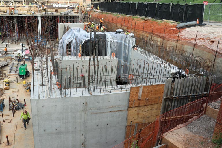 These thick concrete walls will house new research capabilities for nuclear engineering.
