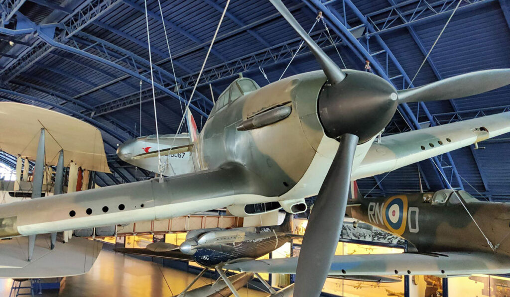 Airplane in a museum.