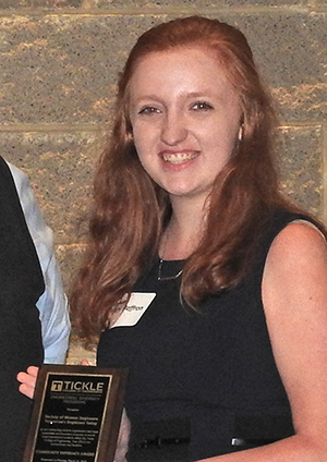 Mary Daffron received the Community Outreach Award on behalf of the Society of Women Engineers.