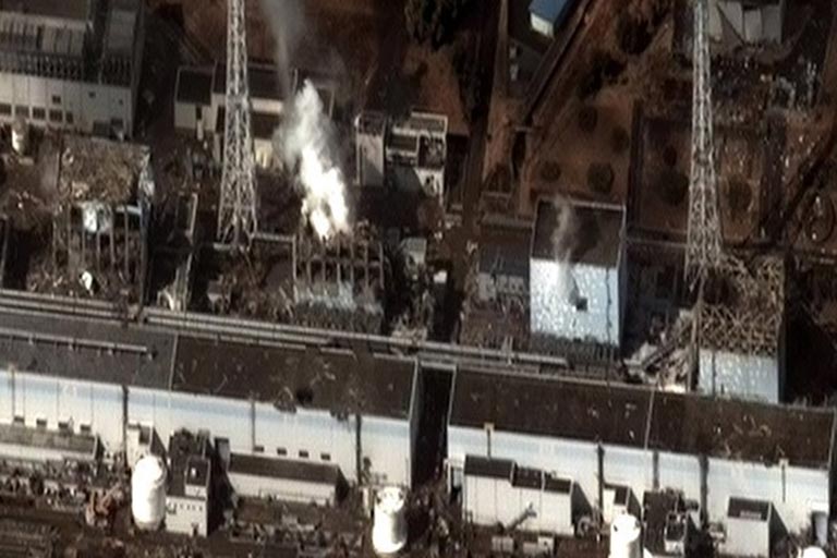 Satellite image of the Fukushima reactors