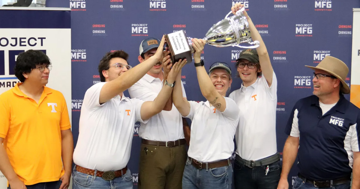 UT's team of students won the second annual SEC Machining Competition, held Nov. 8 and 9 at the Tennessee Manufacturing and Design Enterprise Building.