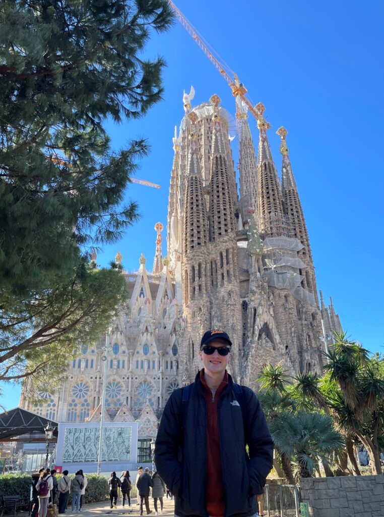 Reece Hutchens at the Sagrada Familia in Barcelona