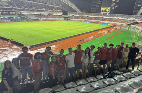 Spanish class from University of Tennessee at a soccer game