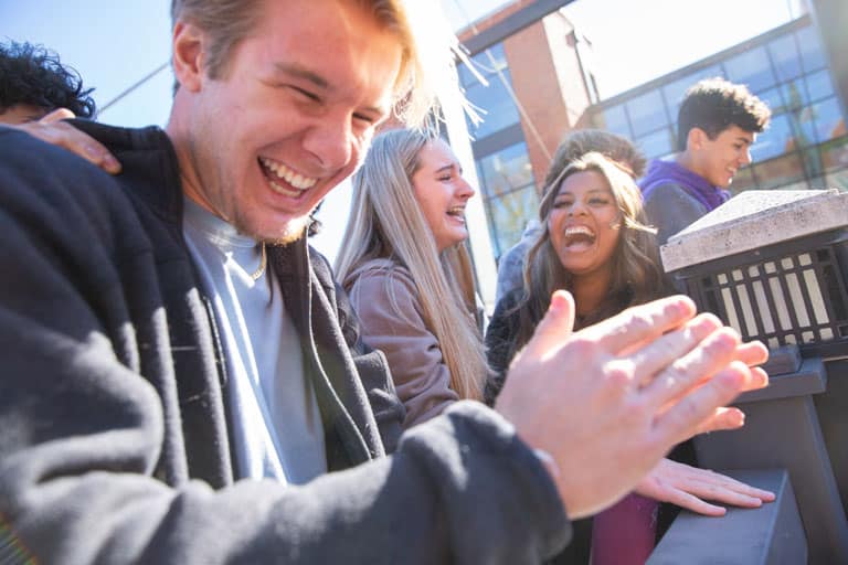 Student drops entry in egg drop competition.