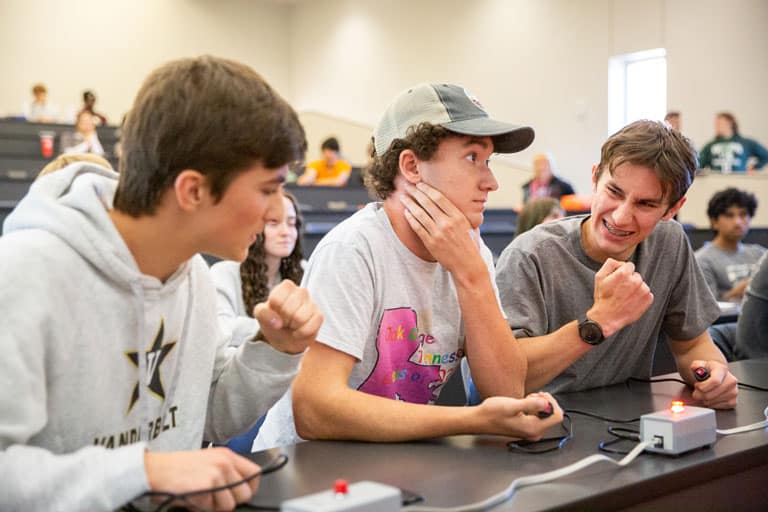 Students participating in Quiz Bowl