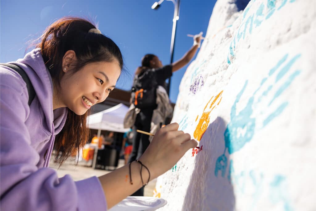 First-Gen Vols Paint the Rock on November 09, 2022. Photo by Steven Bridges/University of Tennessee.