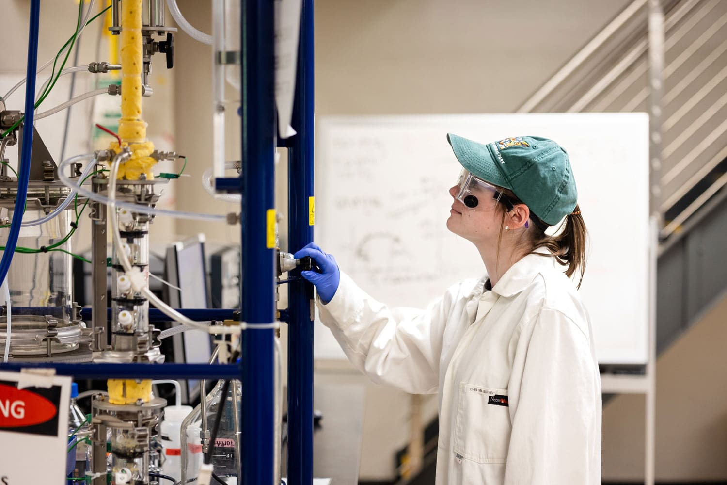 Student working in engineering lab