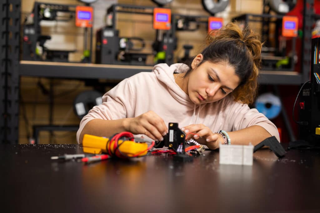 Student working in Perkins ICS