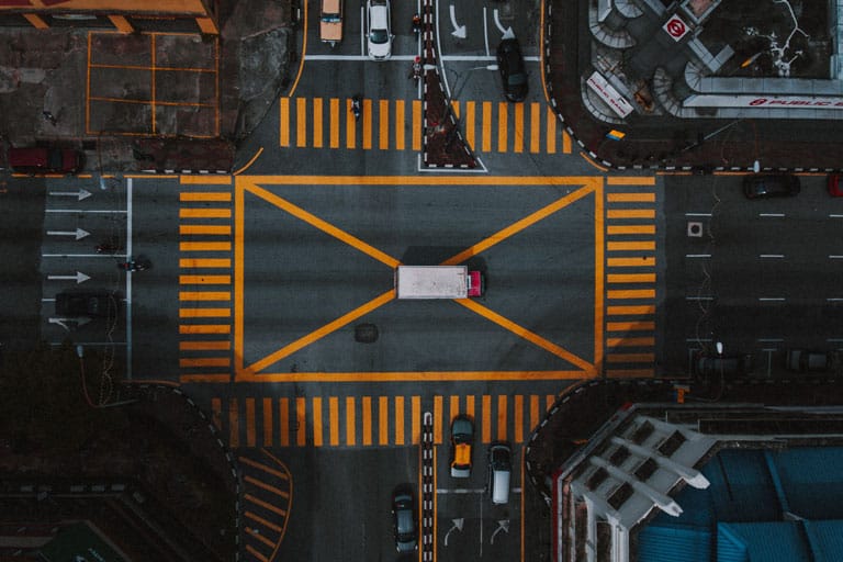 Aerial image of traffic