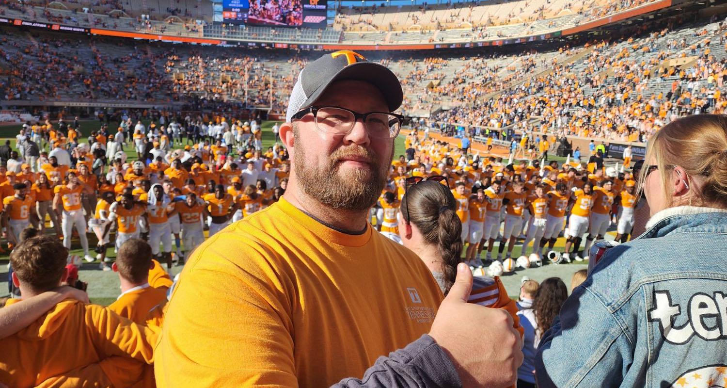 Ryan Westbrooks at a UT football game.