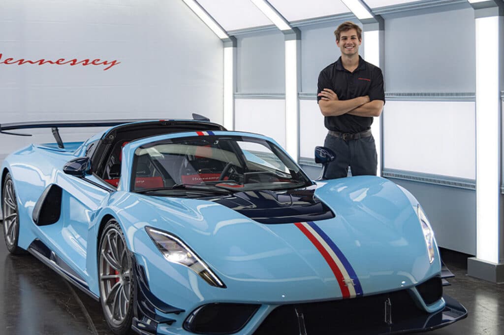 Mechanical engineering major Blake Zegiestowsky completed an internship with Hennessey Performance.