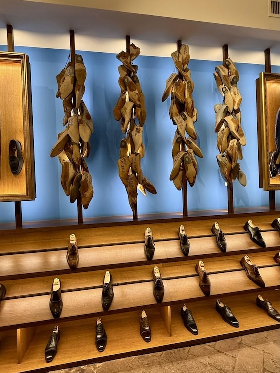 Custom molds for leather shoes at Stefano Bremer in Florence, Italy